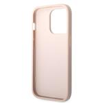 Guess PU 4G Metal Logo Zadní Kryt pro iPhone 14 Pro Max Pink