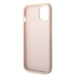 Guess PU 4G Metal Logo Zadní Kryt pro iPhone 15 Pink