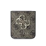 Guess PU 4G Metal Logo Zadní Kryt pro Samsung Galaxy Z Flip 6 Brown