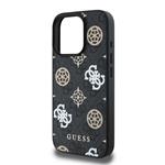 Guess PU 4G Peony MagSafe zadný kryt pre iPhone 16 Pro Black