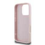 Guess PU kožený prešívaný zadný kryt pre iPhone 16 Pro Pink