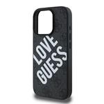 Guess PU kožený zadný kryt 4G Big Love Logo MagSafe pre iPhone 16 Pro Black