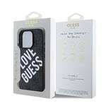 Guess PU kožený zadný kryt 4G Big Love Logo MagSafe pre iPhone 16 Pro Black
