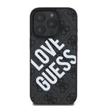 Guess PU kožený zadný kryt 4G Big Love Logo MagSafe pre iPhone 16 Pro Max Black
