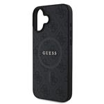 Guess PU kožený zadný kryt 4G Colored Ring MagSafe pre iPhone 16 Plus Black