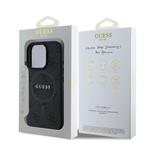 Guess PU kožený zadný kryt 4G Colored Ring MagSafe pre iPhone 16 Pro Max Black