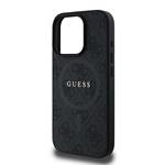 Guess PU Leather 4G Colored Ring MagSafe Zadní Kryt pro iPhone 16 Pro Max Black