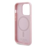 Guess PU Saffiano MagSafe zadný kryt pre iPhone 15 Pro Pink