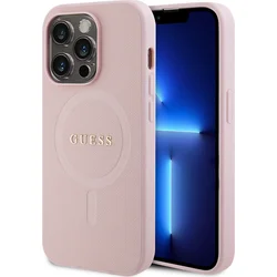 Guess PU Saffiano MagSafe zadný kryt pre iPhone 15 Pro Pink