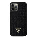 Guess Rhinestones Triangle Metal Logo Kryt pro iPhone 12/12 Pro Black