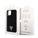 Guess Rhinestones Triangle Metal Logo Kryt pro iPhone 14 Black
