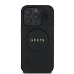 Guess Saffiano Peony Stamp MagSafe zadný kryt pre iPhone 16 Pro Black