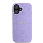 Guess Saffiano Peony Stamp MagSafe zadný kryt pre iPhone 16 Purple