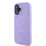 Guess Saffiano Peony Stamp MagSafe zadný kryt pre iPhone 16 Purple