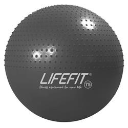 Gymnastický masážní míč LIFEFIT MASSAGE BALL 75 cm, tmavě šedý