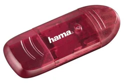 HAMA Čtečka karet USB 2.0 SD/SDHC/SDXC/MMC, červená (114729)