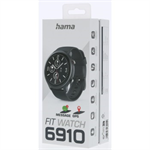 Hama Fit Watch 6910, športové hodinky, GPS, srdcový tep, oxymeter, kalórie, vodotesné, čierne