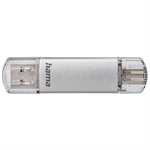 Hama Flash Pen Laeta, USB-C/USB-A 3.1, 128 GB, 40 MB/s, strieborná