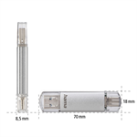 Hama Flash Pen Laeta, USB-C/USB-A 3.1, 32 GB, 40 MB/s, strieborná