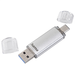 Hama Flash Pen Laeta, USB-C/USB-A 3.1, 64 GB, 40 MB/s, strieborná