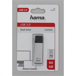 Hama FlashPen Classic, USB 3.0, 64 GB, 40 MB/s, strieborná