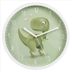 Hama Happy Dino, detské nástenné hodiny, priemer 25 cm, tichý chod