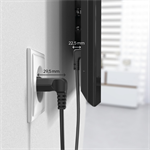 Hama síťový napájecí kabel, kolmé euro vidlice, 5 m