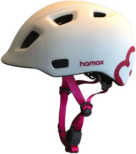 Hamax Thundercap 47-52cm - bílá/růžové pásky