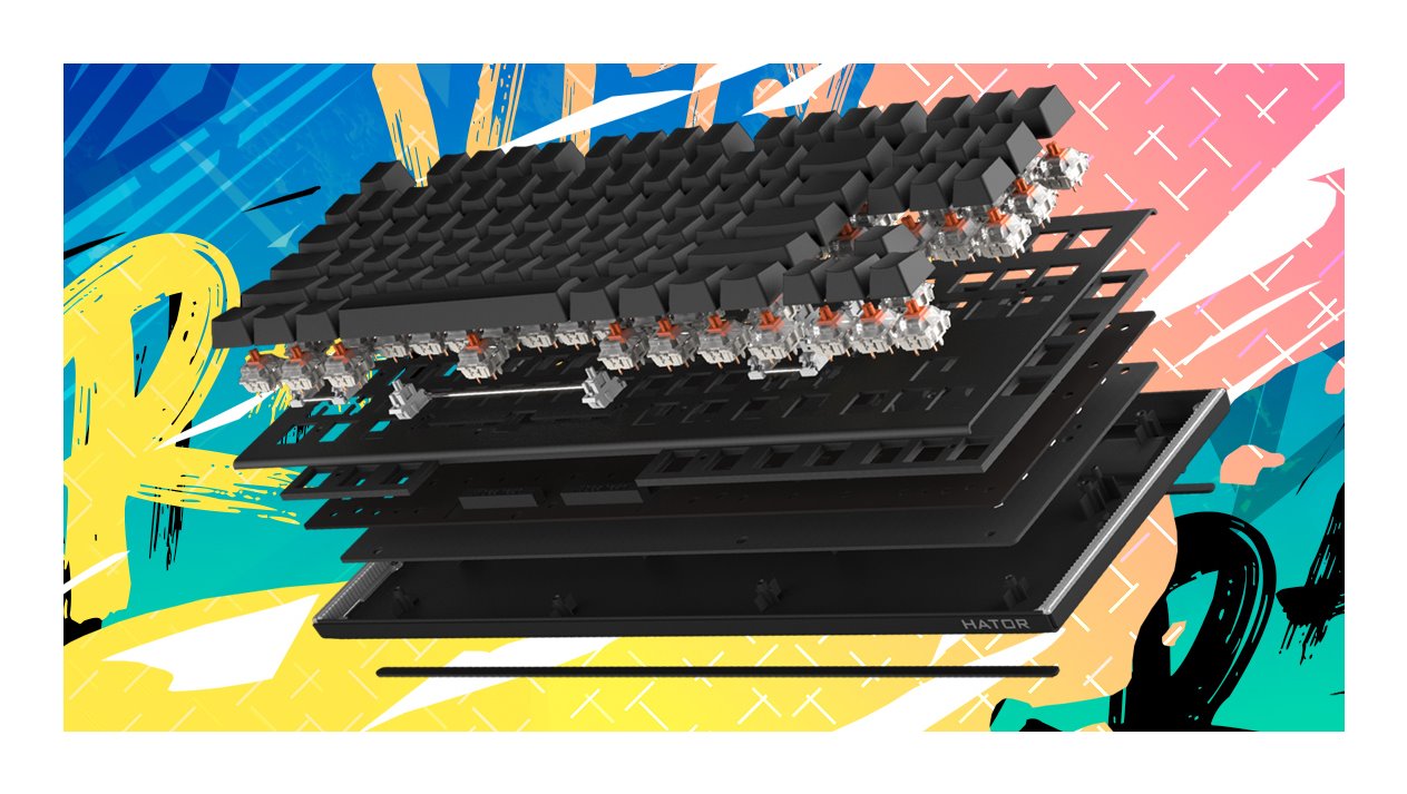 Hator Gravity X TKL drôtová klávesnica biela