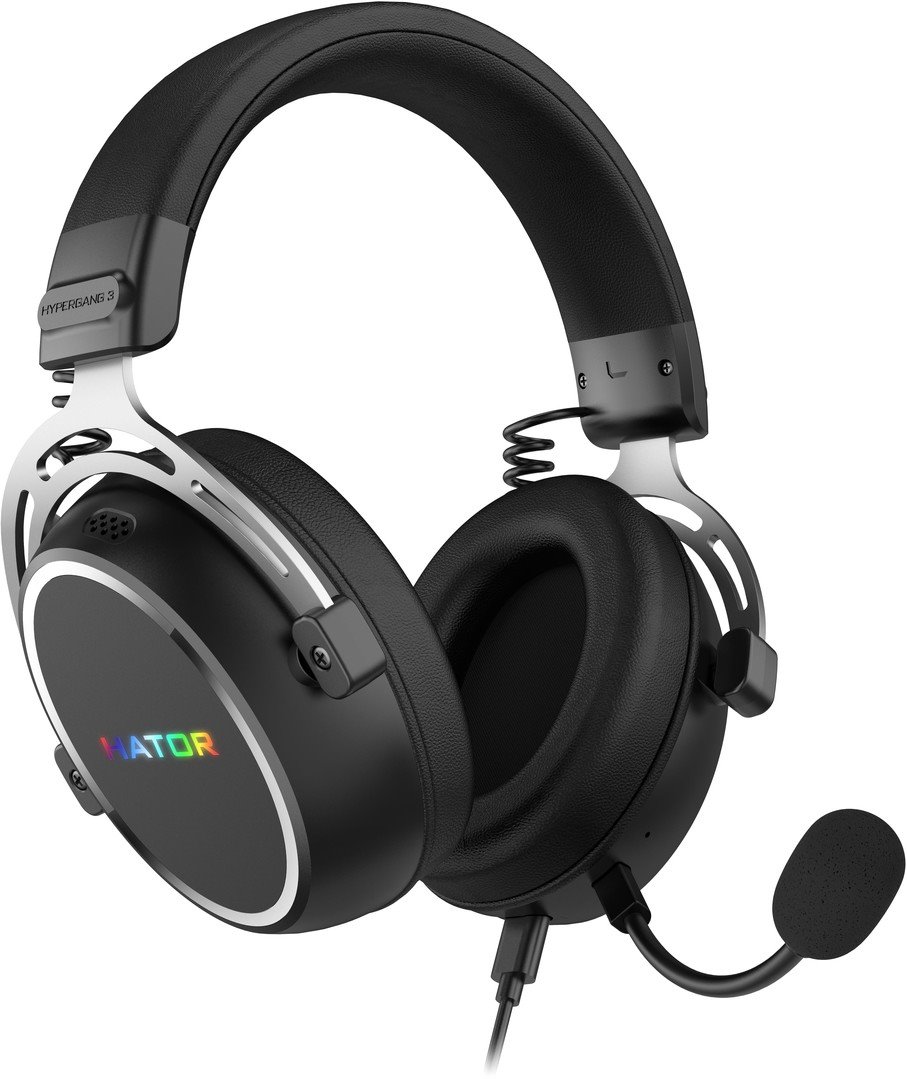 Hator HYPERGANG 3 USB slúchadlá s káblom, čierne