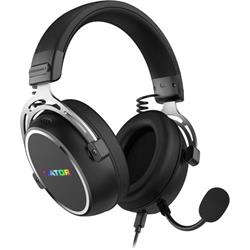Hator HYPERGANG 3 USB slúchadlá s káblom, čierne