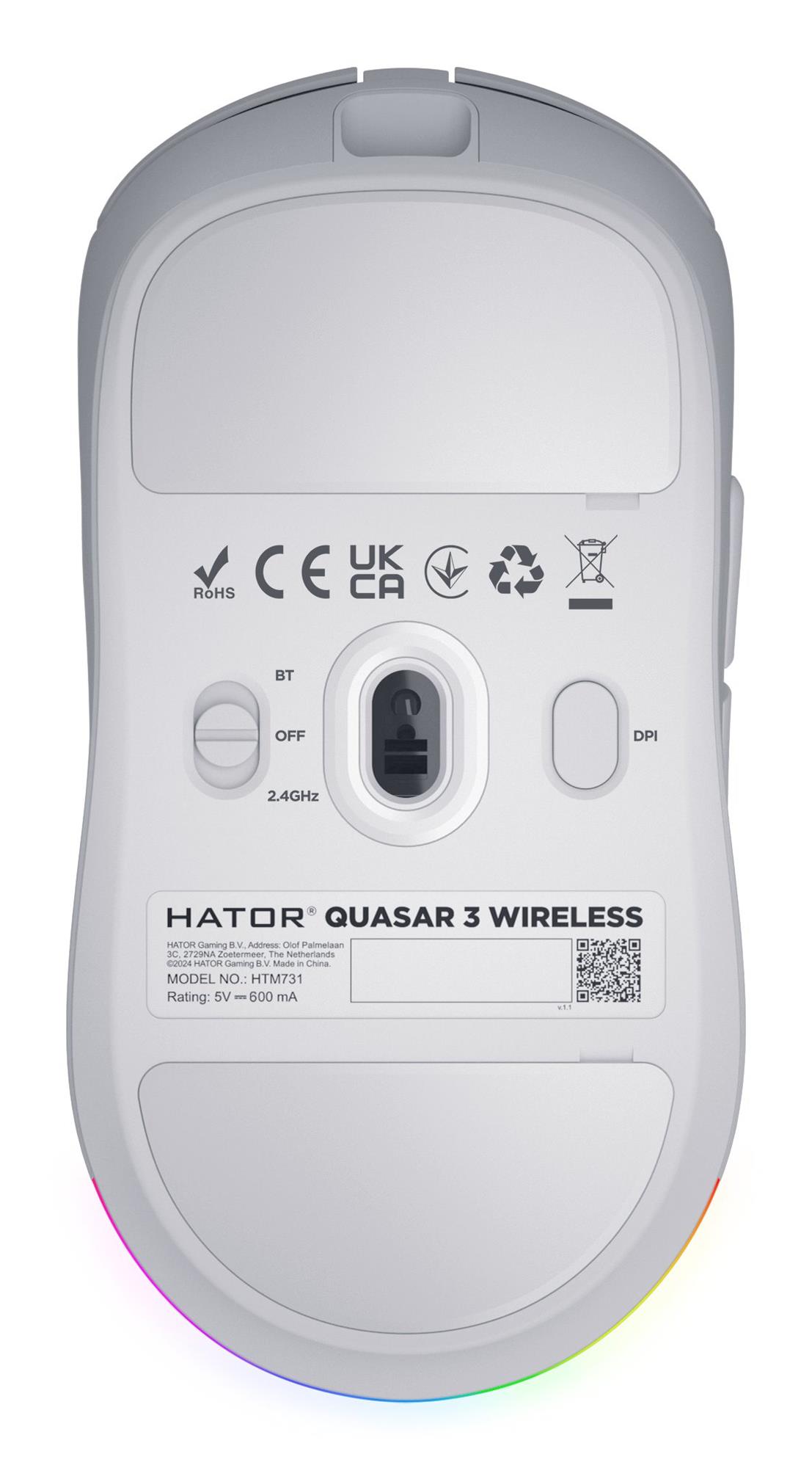 Hator Quasar 3 bezdrátová bílá