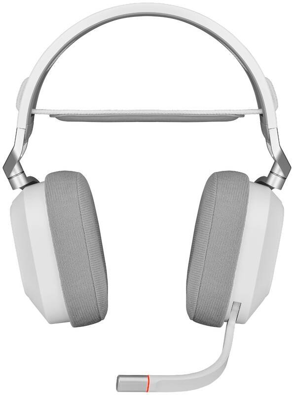 Herné bezdrôtové slúchadlá Corsair HS80 RGB, biele