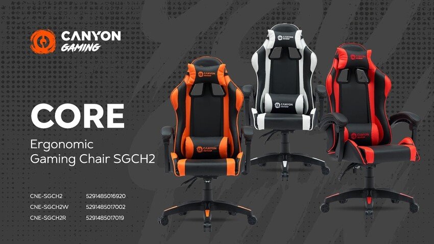 Herné kreslo CANYON Core SGCH2 Black orange