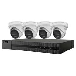 HiLook Powered by HIKVISION/ 4K Smart Hybrid Light KIT Turret 2TB/ 1x NVR-108MH-C/8P/ 4x IPC-T280HA-LUF