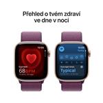 Hliníkové puzdro Apple Watch Series 10 GPS 42 mm ružovo-zlaté so švestkovou športovou slučkou (MWWK3QC/A)