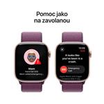 Hliníkové puzdro Apple Watch Series 10 GPS 42 mm ružovo-zlaté so švestkovou športovou slučkou (MWWK3QC/A)