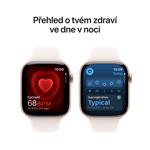Hliníkové puzdro Apple Watch Series 10 GPS 46 mm Rose Gold so športovým remienkom Light Blush - S/M (MWWT3QC/A)