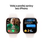Hliníkové puzdro Apple Watch Series 10 GPS + Cellular 42 mm v ružovo-zlatej farbe so športovým remienkom Light Blush - S/M (MWX93QC/A)