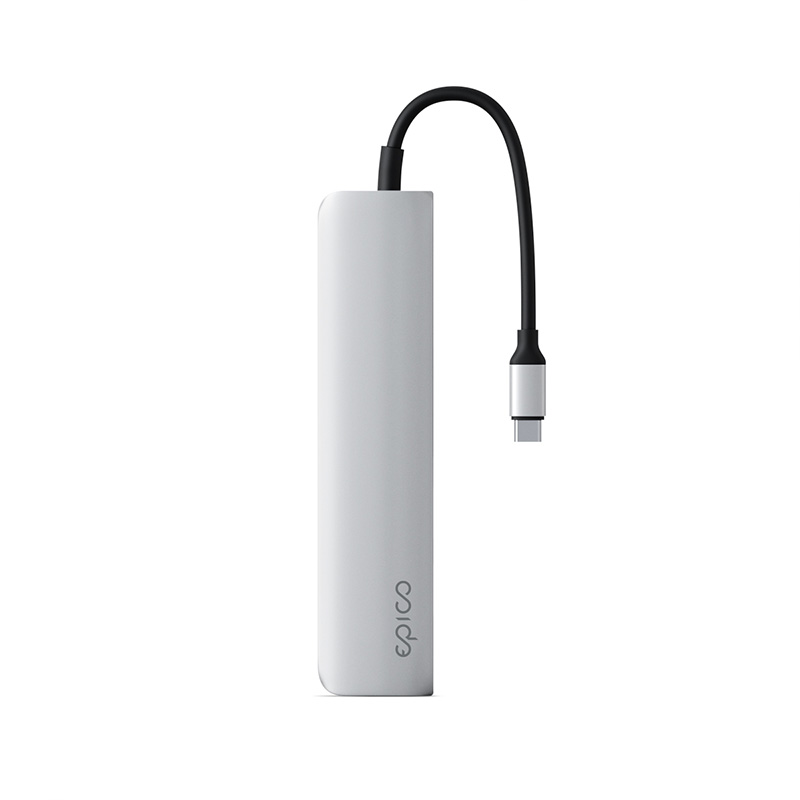 Hliníkový náboj Epico 6v1
8K s konektorom USB-C - strieborný