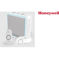 Honeywell Home DC915N Bezdrôtový zvonček série 9, 200 m, 8 zvonení, prenosná základňa, 2x tlačidlo (štítok, dizajn), biely