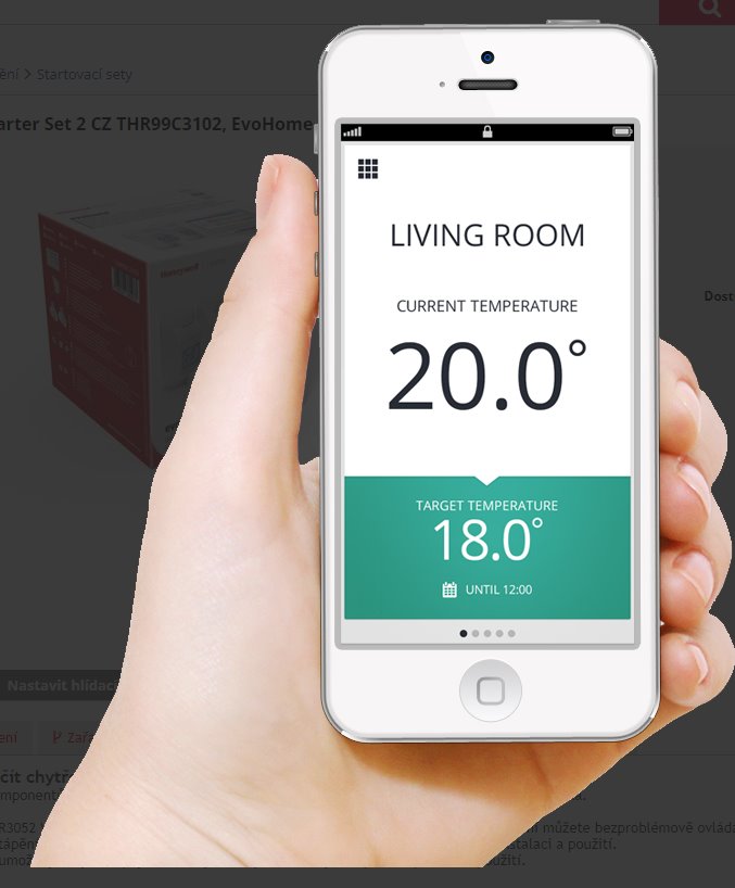 Honeywell Home EvoHome Starter Set 2 CZ THR99C3102, EvoHome Touch WiFi + 2x termohlavice HR92 B