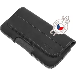 Horizontálne kožené puzdro FIXED Posh so zatváraním, veľkosť 4XL, čierne