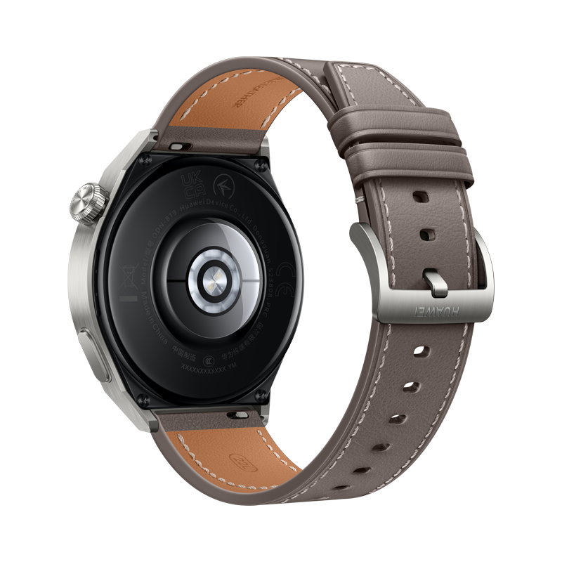 Huawei Watch GT3 Pro 46 mm, Light Titanium Case + Gray Leather Strap