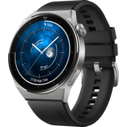 Huawei Watch GT3 Pro 46 mm, puzdro z ľahkého titánu, čierny fluoroelastomérový remienok