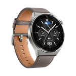 Huawei Watch GT3 Pro 46 mm, puzdro z ľahkého titánu, sivý kožený remienok