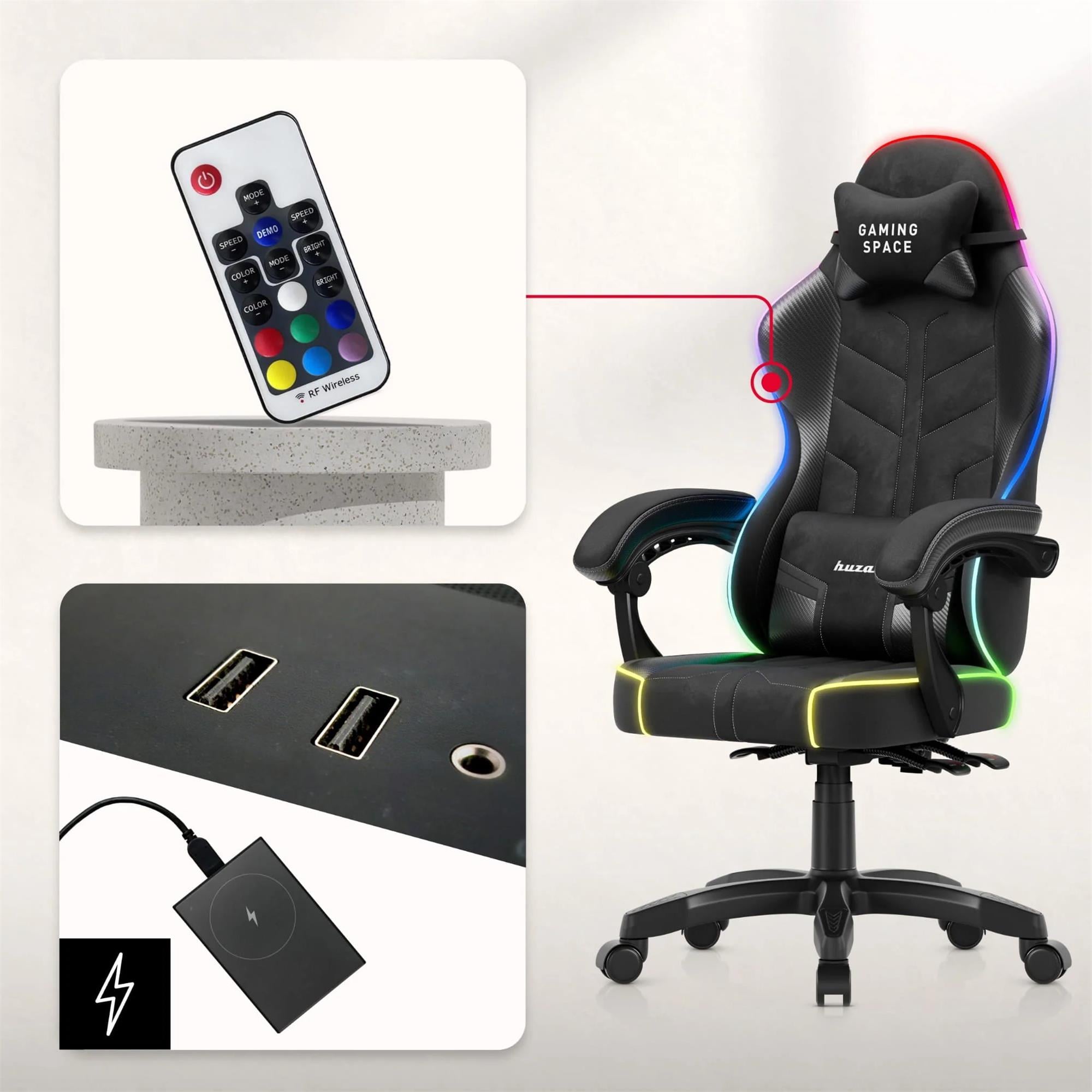 Huzaro Force 2.7 RGB herní křeslo, černé