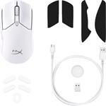 HyperX Pulsefire Haste 2 Mini/Herní/Optická/Pro praváky/26 000 DPI/Drátové/Bezdrátové/Bílá