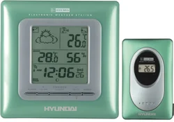 Hyundai Meteostanice WSC 1909 G zelený, velký LCD, čas řízený rádio. s