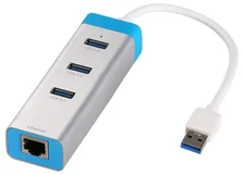 i-tec USB 3.0 Metal HUB 3 Port with Gigabit Ethernet Adapter, 10/100/1000 Mbps, USB 3.0 na RJ-45, Notebook Ultrabook Tablet, Windo